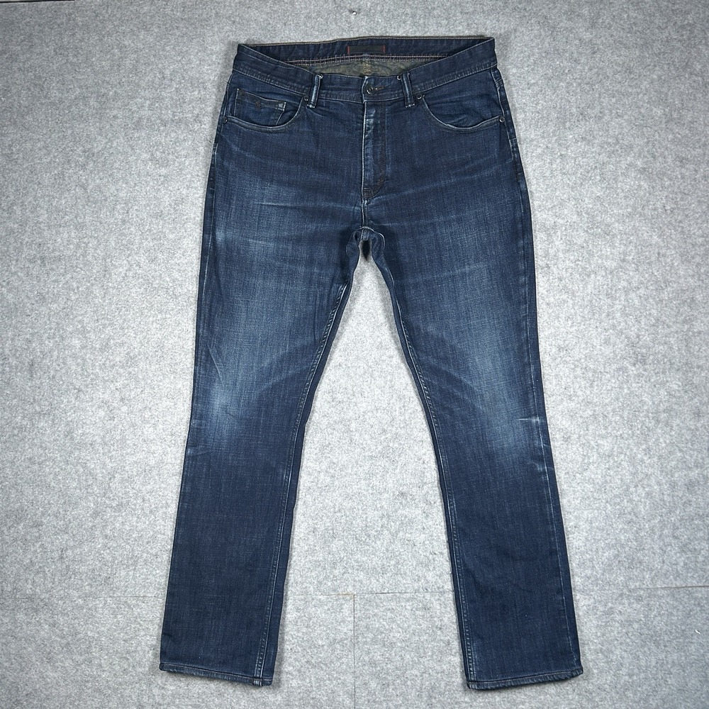 Robert Graham Denim Jeans Men's Size 33(34x30) Dark Blue Wash Straight‎ Fit